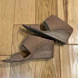Franco Sarto Brown Wedge Sandals